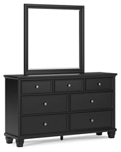 Load image into Gallery viewer, Lanolee King Panel Bed with Mirrored Dresser
