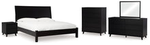Load image into Gallery viewer, Danziar Queen Panel Bed with Mirrored Dresser, Chest and Nightstand
