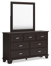 Load image into Gallery viewer, Covetown Twin Panel Bed with Mirrored Dresser
