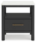 Cadmori King Upholstered Panel Bed with Mirrored Dresser, Chest and Nightstand