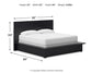 Londer King Panel Bed with Mirrored Dresser