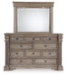 Blairhurst California King Panel Bed with Mirrored Dresser, Chest and Nightstand