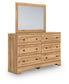 Aleaport King Panel Bed with Mirrored Dresser
