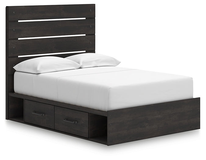 Hollivern Full Panel Bed with Storage with Mirrored Dresser, Chest and Nightstand