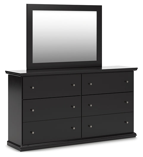 Maribel Twin Panel Bed with Mirrored Dresser and Nightstand