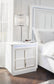 Chalanna King Upholstered Storage Bed with Mirrored Dresser and Nightstand