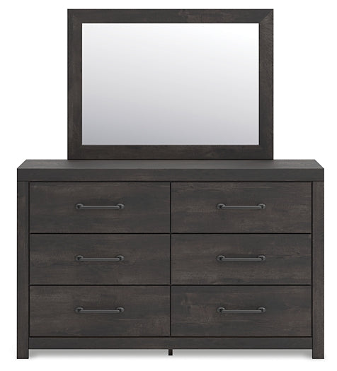 Hollivern Full Panel Bed with Mirrored Dresser, Chest and Nightstand