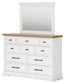 Ashbryn King Panel Storage Bed with Mirrored Dresser