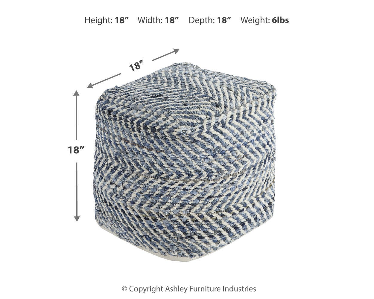 Chevron Pouf