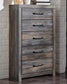 Drystan King Panel Bed with 2 Storage Drawers, Dresser, Mirror, Chest and Nightstand