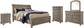Lettner Queen Sleigh Bed with 2 Storage Drawers with Mirrored Dresser, Chest and Nightstand