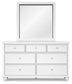Fortman Twin Panel Bed with Mirrored Dresser