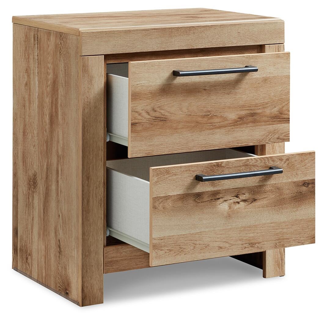 Hyanna Full Panel Bed with 1 Side Storage, Dresser, Mirror, Chest and Nightstand
