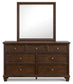 Danabrin Full Panel Bed with Mirrored Dresser