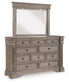 Blairhurst Queen Panel Bed with Mirrored Dresser