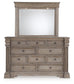 Blairhurst Queen Panel Bed with Mirrored Dresser