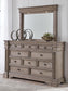 Blairhurst Queen Panel Bed with Mirrored Dresser