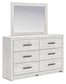 Cayboni Twin Panel Bed with Mirrored Dresser