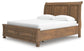 Vandenmore California King Storage Sleigh Bed with Mirrored Dresser and Nightstand