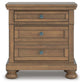 Vandenmore California King Storage Sleigh Bed with Mirrored Dresser and Nightstand