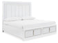 Chalanna King Upholstered Storage Bed, Dresser, Mirror, Chest and Nightstand