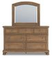 Vandenmore Queen Storage Sleigh Bed with Mirrored Dresser, Chest and Nightstand