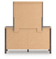 Pamytta Full Upholstered Panel Platform Bed, Dresser and Mirror