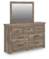 Keithland Queen Panel Bed with Mirrored Dresser and Nightstand