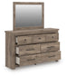 Keithland Queen Panel Bed with Mirrored Dresser and Nightstand