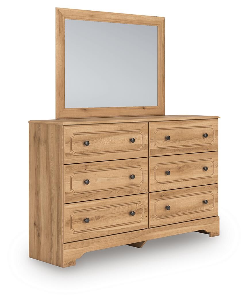 Aleaport Twin Panel Bed with Mirrored Dresser