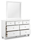 Fortman Queen Panel Storage Bed with Mirrored Dresser