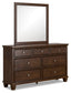 Danabrin King Panel Storage Bed, Dresser and Mirror