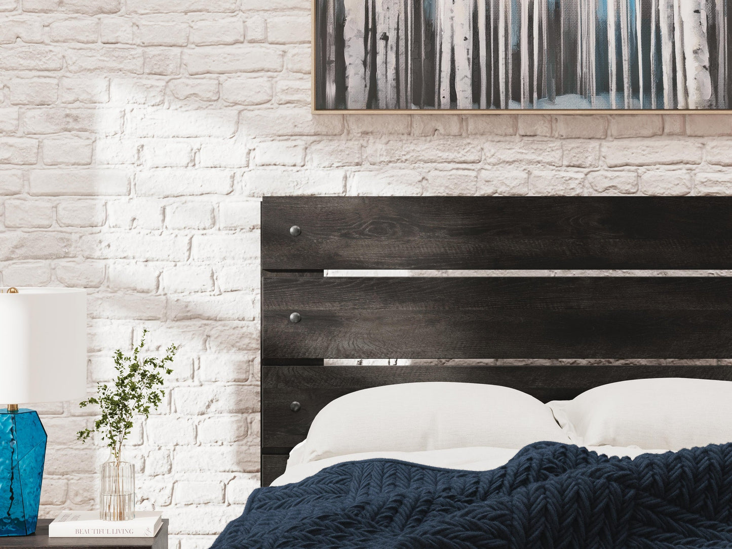 Delmorta Twin Panel Bed with Storage, Dresser and Mirror
