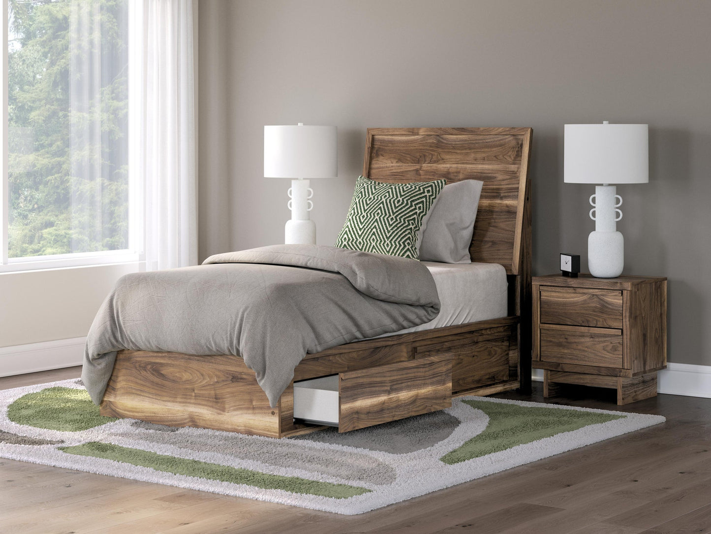 Chirason Twin Panel Bed with Storage