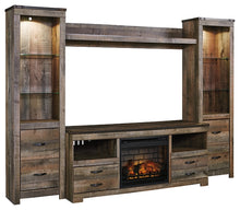 Load image into Gallery viewer, Trinell 4-Piece Entertainment Center with Electric Fireplace
