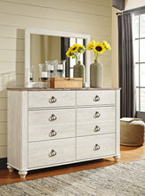 Load image into Gallery viewer, Willowton Queen Panel Bed with Mirrored Dresser, Chest and 2 Nightstands
