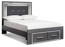 Load image into Gallery viewer, Lodanna Queen Panel Bed with 2 Storage Drawers with Mirrored Dresser, Chest and Nightstand
