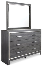 Load image into Gallery viewer, Lodanna King/California King Upholstered Panel Headboard with Mirrored Dresser and 2 Nightstands
