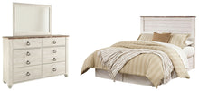 Load image into Gallery viewer, Willowton Queen/Full Panel Headboard with Mirrored Dresser
