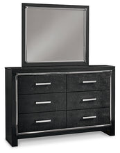 Load image into Gallery viewer, Kaydell Queen/Full Upholstered Panel Headboard with Mirrored Dresser and 2 Nightstands
