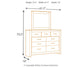 Brinxton Queen/Full Panel Headboard with Mirrored Dresser, Chest and Nightstand