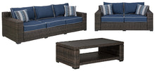 Load image into Gallery viewer, Grasson Lane Outdoor Sofa and Loveseat with Coffee Table
