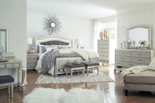 Load image into Gallery viewer, Coralayne California King Upholstered Sleigh Bed with Mirrored Dresser and 2 Nightstands
