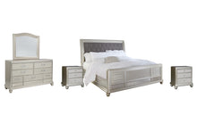 Load image into Gallery viewer, Coralayne California King Upholstered Sleigh Bed with Mirrored Dresser and 2 Nightstands
