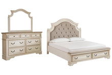 Load image into Gallery viewer, Realyn King Upholstered Bed with Mirrored Dresser
