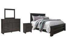 Load image into Gallery viewer, Brinxton Queen Panel Bed with Mirrored Dresser and Nightstand
