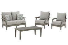 Load image into Gallery viewer, Visola Outdoor Loveseat and 2 Lounge Chairs with Coffee Table
