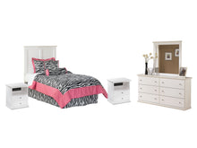 Load image into Gallery viewer, Bostwick Shoals Twin Panel Headboard with Mirrored Dresser and 2 Nightstands
