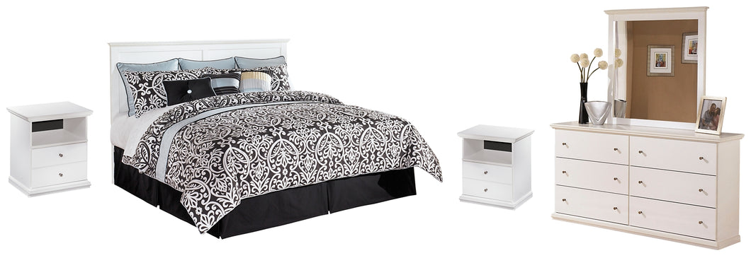 Bostwick Shoals King/California King Panel Headboard with Mirrored Dresser and 2 Nightstands
