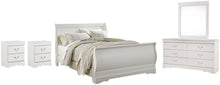 Load image into Gallery viewer, Anarasia  Sleigh Bed With Mirrored Dresser And 2 Nightstands

